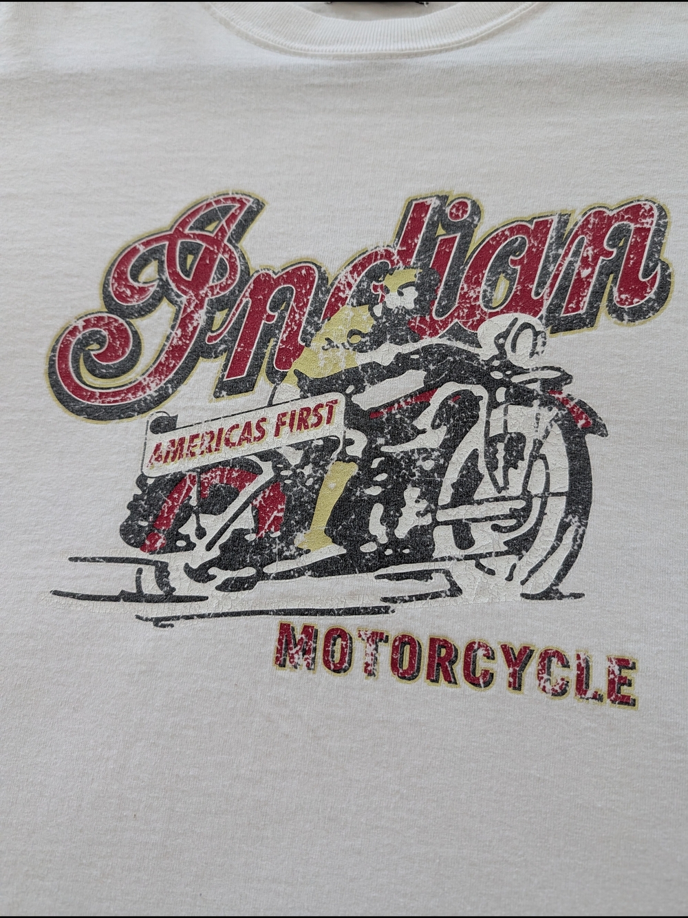 Vintage Indian Motorcycle Graphic Short Sleeve Tee - White - Picture 8 of 9